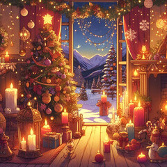 christmas illustration.Generative AI
