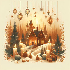 christmas illustration.Generative AI