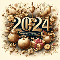 2024 commemorative illustration.Generative AI