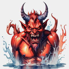 Devil Ilustration Design Very terrifying