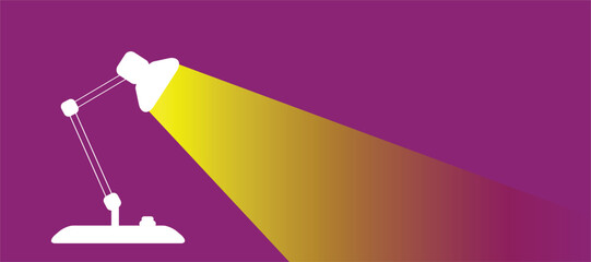 Bedside table, office desk lamp idea of ​​vector lamp icon ,ideas and sign