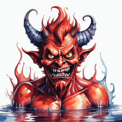Devil Ilustration Design Very terrifying