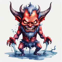 Devil Ilustration Design Very terrifying