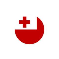 Obraz premium Round Tonga flag emblem design element