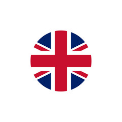 Round United Kingdom UK flag emblem design element