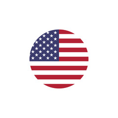 Round United States of America flag emblem design element