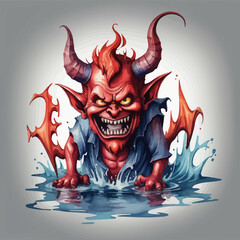Devil Ilustration Design Very terrifying