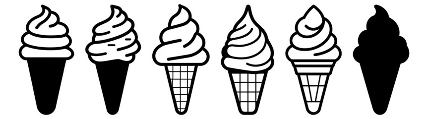 Ice cream silhouette set vector design big pack of illustration and icon