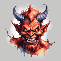 Devil Ilustration Design Very terrifying