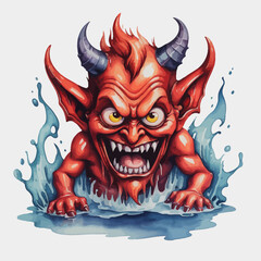 Devil Ilustration Design Very terrifying