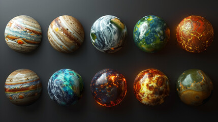 Easter basket overflowing with colorful chocolate and decorated eggs, a playful mix of spheres representing both holiday treats and our blue planet Earth