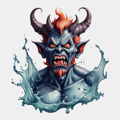 Devil Ilustration Design Very terrifying