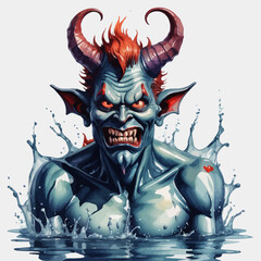 Devil Ilustration Design Very terrifying