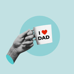 I love, dad mug, celebration, father's day, cup, hand, Father, Father's Day, Love, Feeling, Gift, Cup without saucer, Joy, Drink, Coffee, Beverage, Positive Emotion, Lifestyles, Family, Festive, June