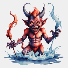 Devil Ilustration Design Very terrifying
