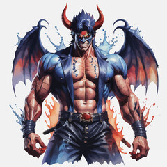 Devil Ilustration Design Very terrifying