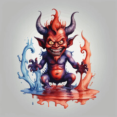 Devil Ilustration Design Very terrifying
