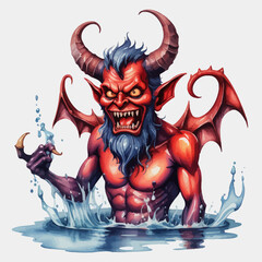 Devil Ilustration Design Very terrifying