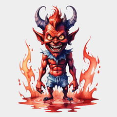 Devil Ilustration Design Very terrifying