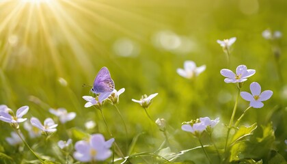 Nature Background in the Summer Sun with Lavender
