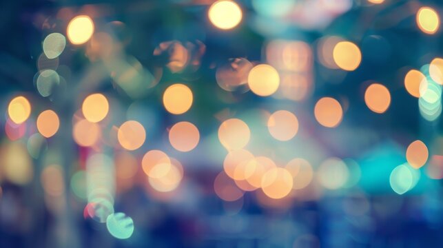 Blurred images of an outdoor movie night evoke a sense of nostalgia and tranquility.