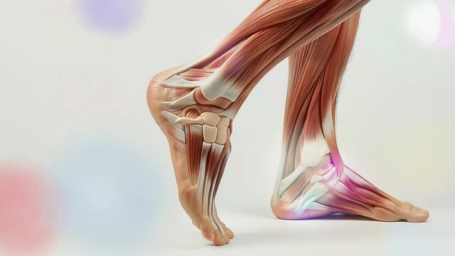 Flexor Carpi Muscle Group on Muscular Leg. Highlighted Fibers. Detailed View. High quality. blank and plain at the white background.