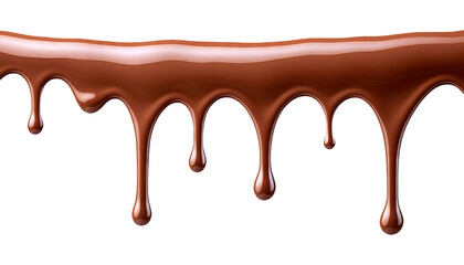 Dripping Chocolate Illustration with Smooth Texture Isolated PNG