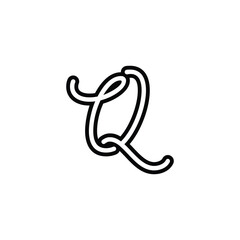 QZ, ZQ, Q AND Z Abstract initial monogram letter alphabet logo design