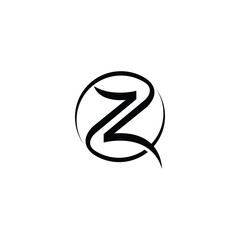 QZ, ZQ, Q AND Z Abstract initial monogram letter alphabet logo design