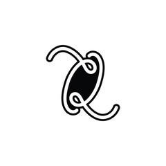 QZ, ZQ, Q AND Z Abstract initial monogram letter alphabet logo design