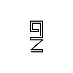 Alphabet letters Initials Monogram logo QZ, ZQ, Z and Q