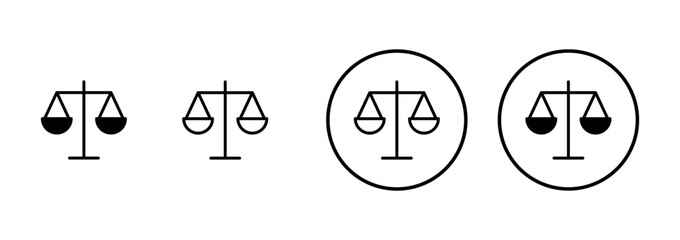 Scales icon vector isolated on white background . Law scale icon. Justice sign