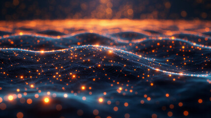 Obraz premium Lines and dots interconnecting, conceptual illustration.