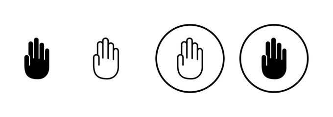 Hand icon vector isolated on white background. Hand gesture. hand stop