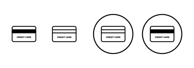 Credit card icon vector isolated on white background. Credit card payment icon vector