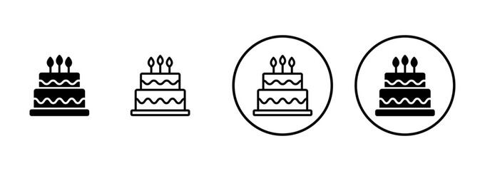 Cake icon vector isolated on white background. Cake vector. Birthday cake icon