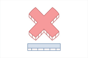 Fototapeta premium Wrong Yes Flat Sticker Design