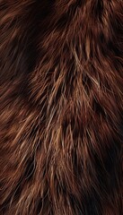 Naklejka premium Close-up of a short fur texture in rich chocolate brown, with subtle highlights and shadows, creating a warm and cozy background for nature-themed designs