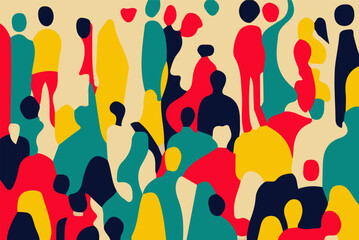 Vibrant Crowd Silhouettes