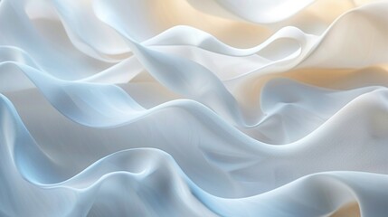 Fototapeta premium The image is of a white fabric with a wave pattern