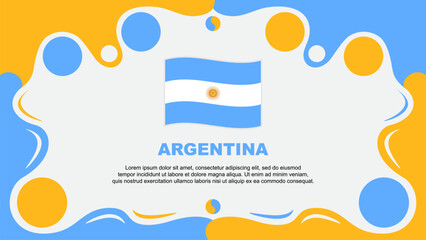 Argentina Flag Abstract Background Flat Design Template. Argentina Independence Day Banner Wallpaper Vector Illustration. Argentina