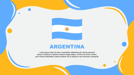 Argentina Flag Abstract Background Flat Design Template. Argentina Independence Day Banner Wallpaper Vector Illustration. Argentina Banner