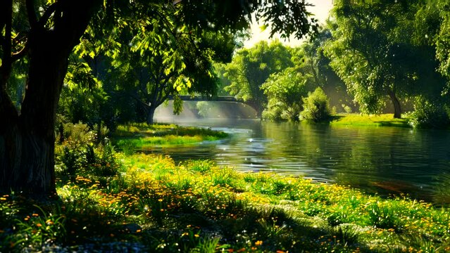 Tranquil River Bliss: Discovering Serenity in Nature's Flowing Gift