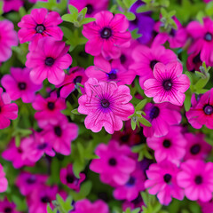 Fototapeta premium Seamless photo pattern of pink flowers