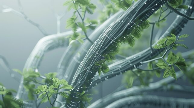 Green data cables UHD wallpaper