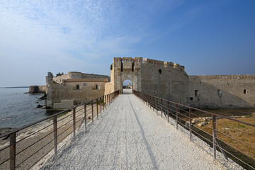 Maniace Fortress in Ortigia, Syracuse, Sicily, Italy