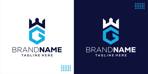 Creative Unique Hexagon Letter GW Logo Design, Design Inspiration, Illustration, Vector