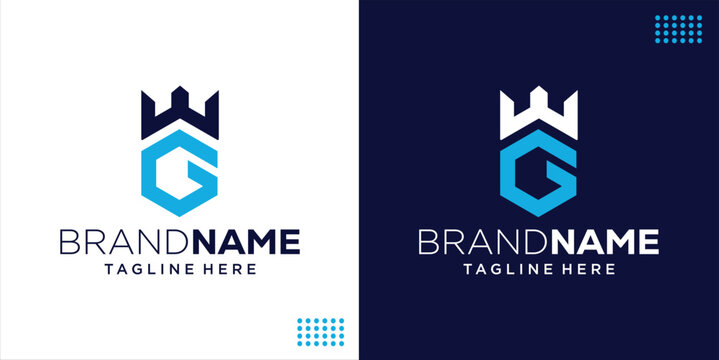 Creative Unique Hexagon Letter GW Logo Design, Design Inspiration, Illustration, Vector