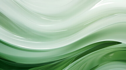 Abstract glass waves in green turquoise tones on white background, clean, minimal, modern , translucent, amorphous, flowing, fluid, abstract, glass, waves, green, turquoise, white, background