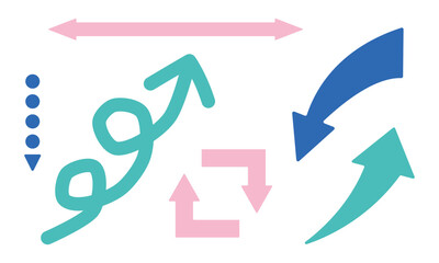 シンプルな矢印イラストセット